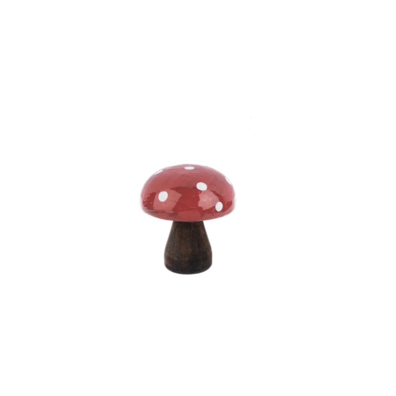 Carved Painted Mushroom- Small