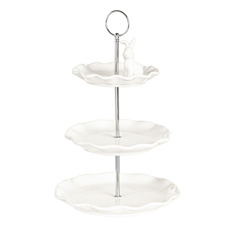 Ceramic and Metal Three Tiered Server