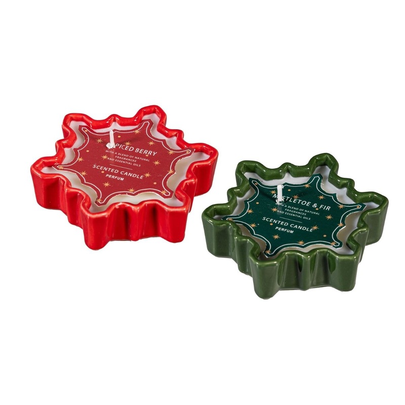 Ceramic Snowflake Shaped Soy Blend Wax Candle