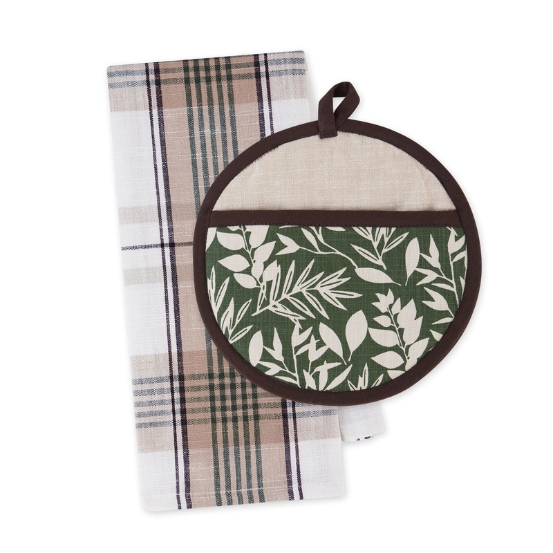 Garden Greens Printed Pot Holder Gift Set