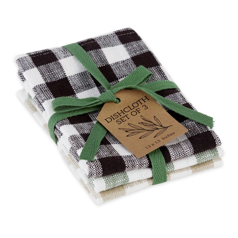 Green House Checks Heavyweight Essentials Dish cloth Set of 3