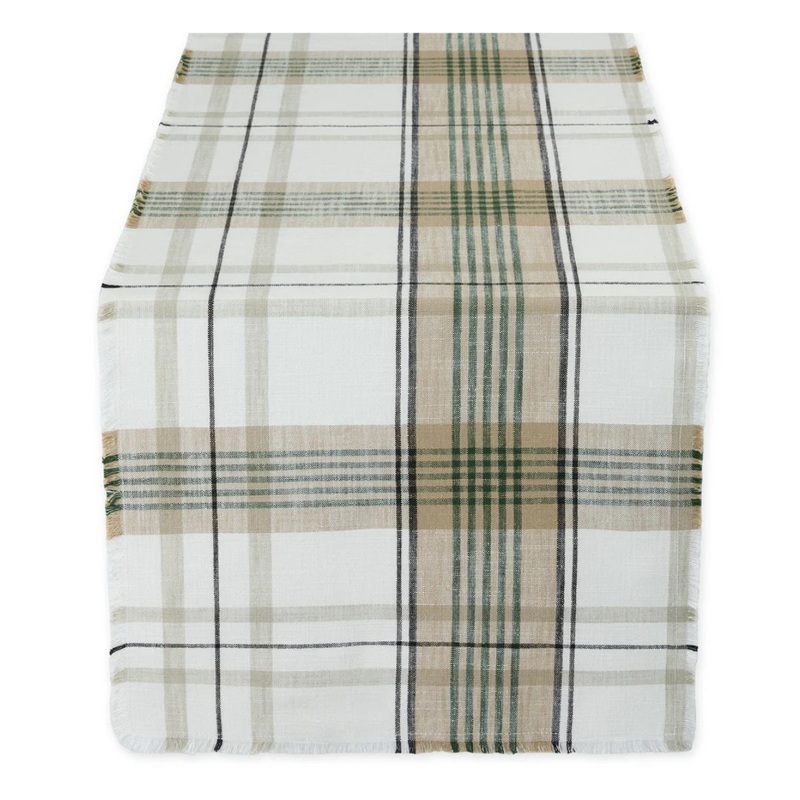 Green House Plaid Table Runner