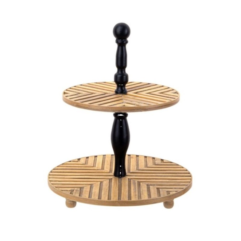 Inlay Two Tier Pedestal Stand