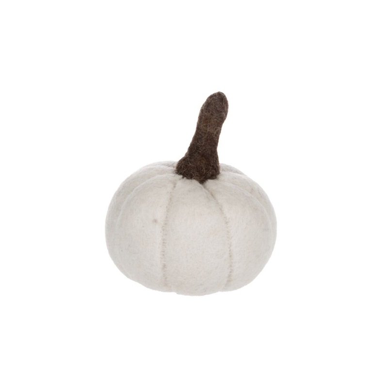 Ivory Handmade Felted Wool Pumpkin
