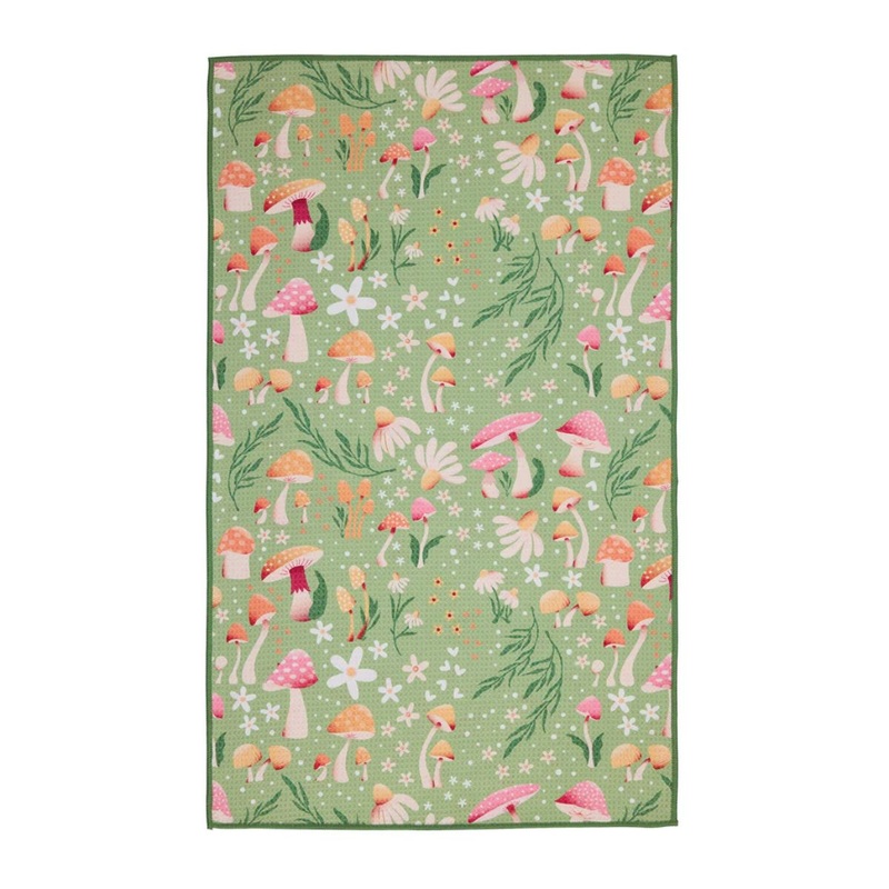 Mushroom Meadow Printed Microfiber Dish towel