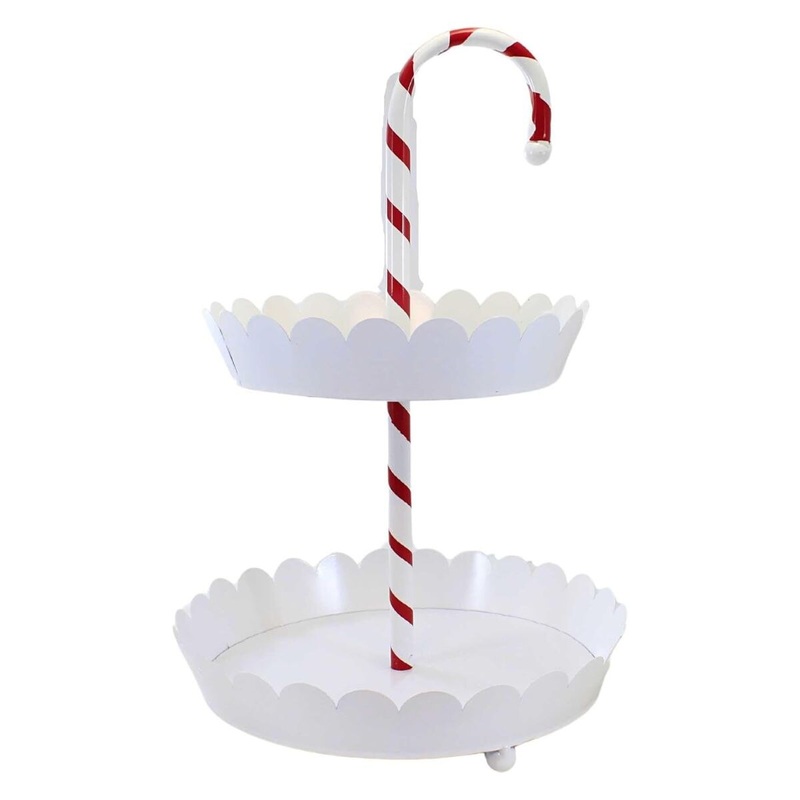 2-Tier Candy Cane Pedestal