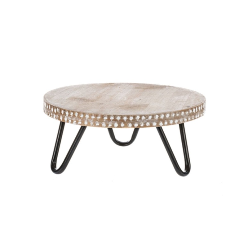 Carved Geo Mini Plant Stand- Medium