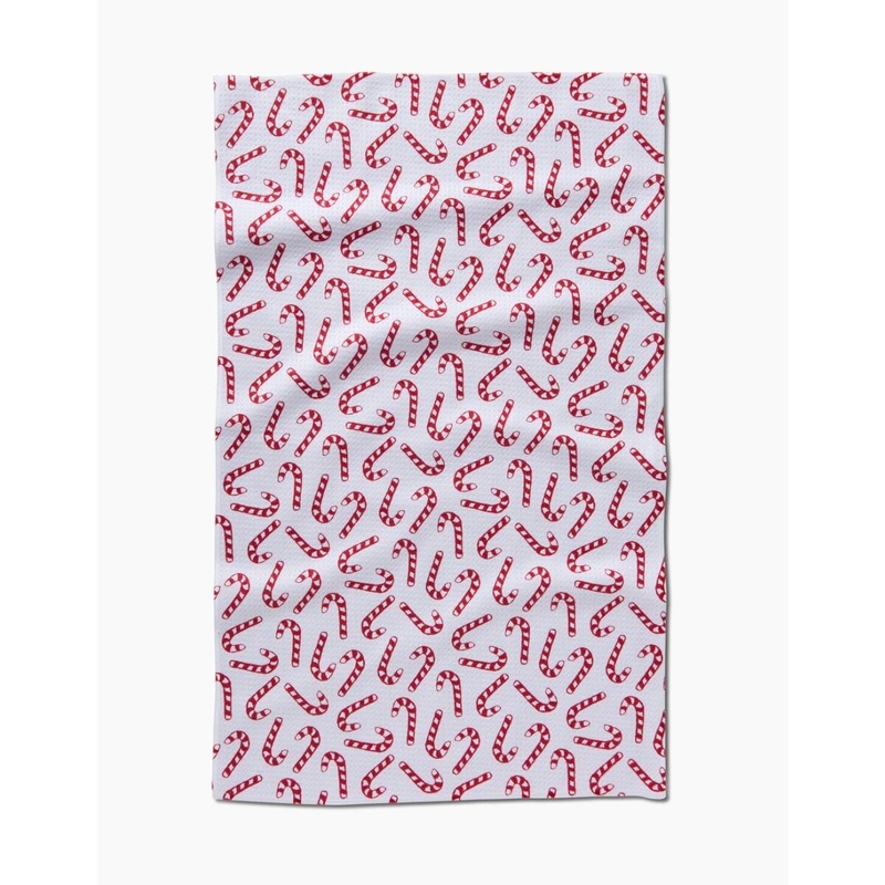 Christmas Candy Canes Tea Towel