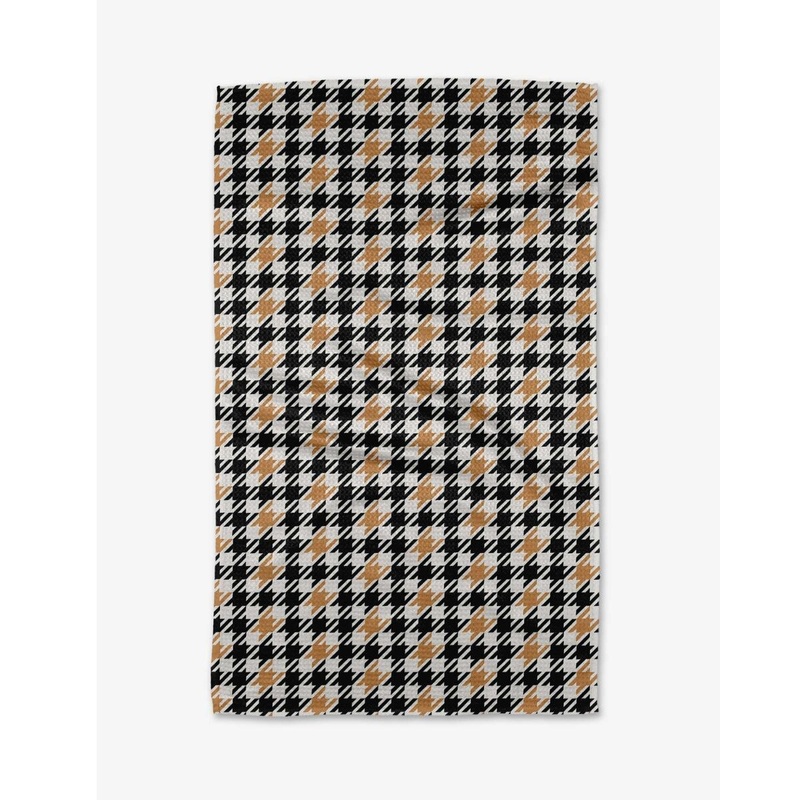 Golden Houndstooth Tea Towel