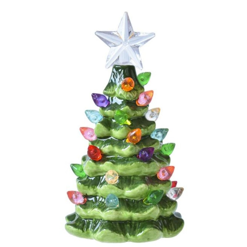 LED Light Up Green Tree Mini Shimmer