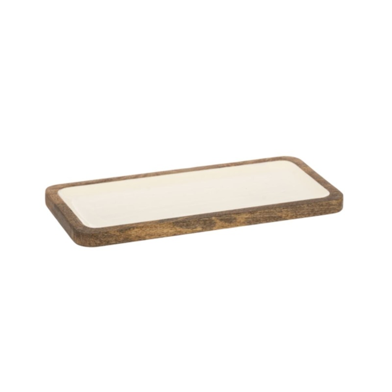 Rectangle Ivory Inlay Serving Tray- Small