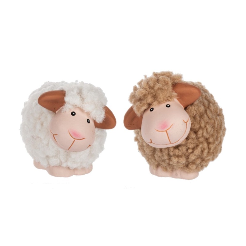 Round Fluffy Sheep Figurines