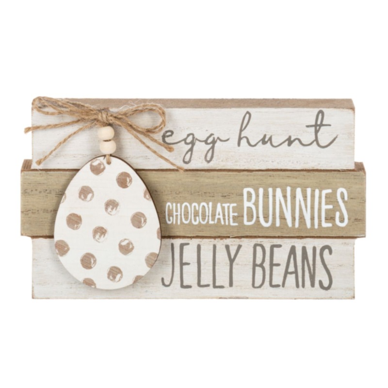 Stacked Table Sitter with Wood and Beads