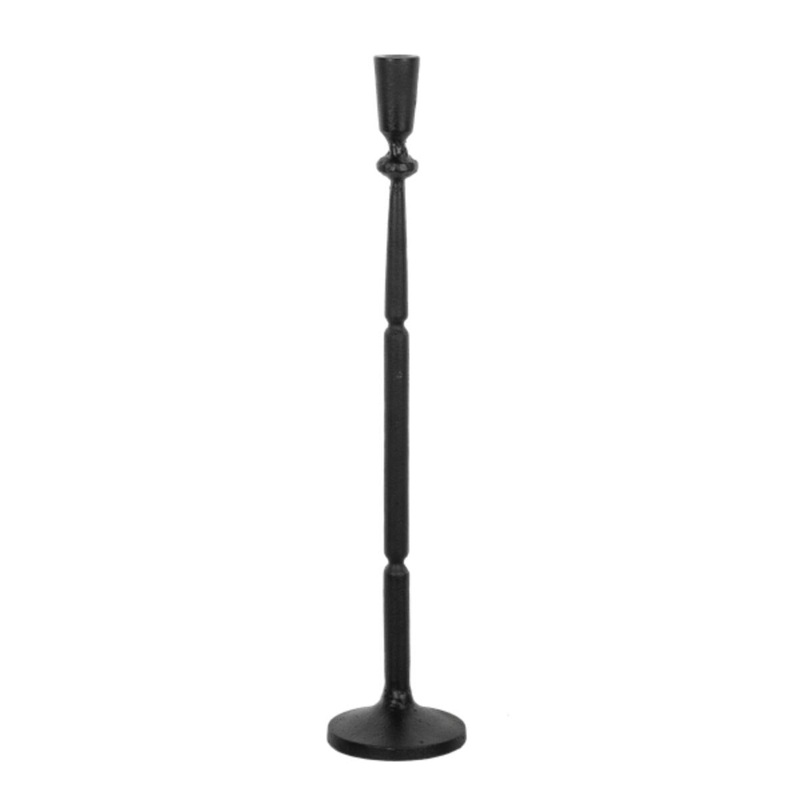 Tall Black Cast Taper Holder- Large