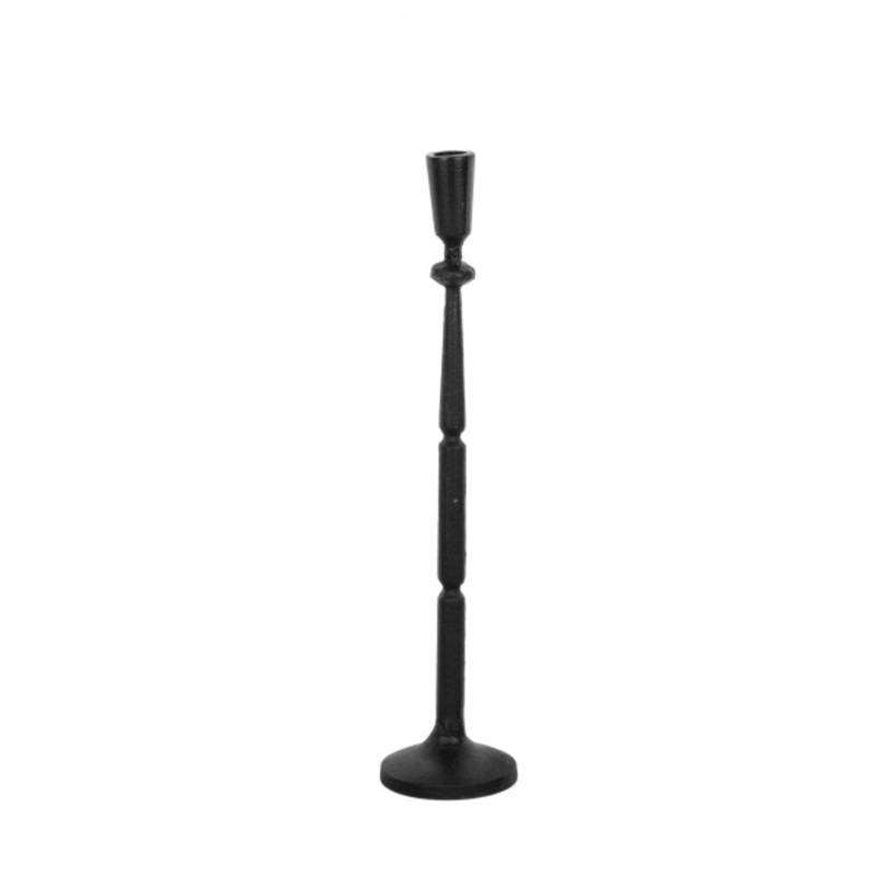 Tall Black Cast Taper Holder- Medium