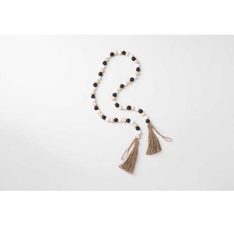 White Natural Black Garland with Tassel