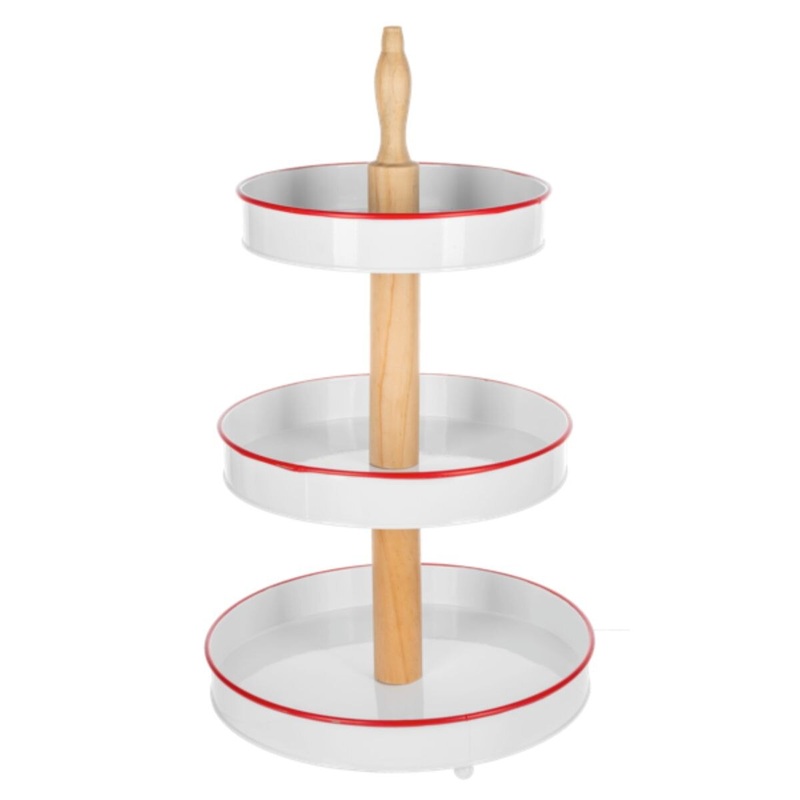 White/Red 3-Tier Pedestal