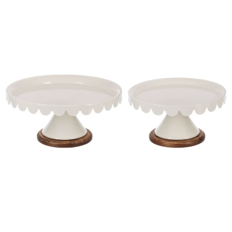 White Scalloped Stand Set/2