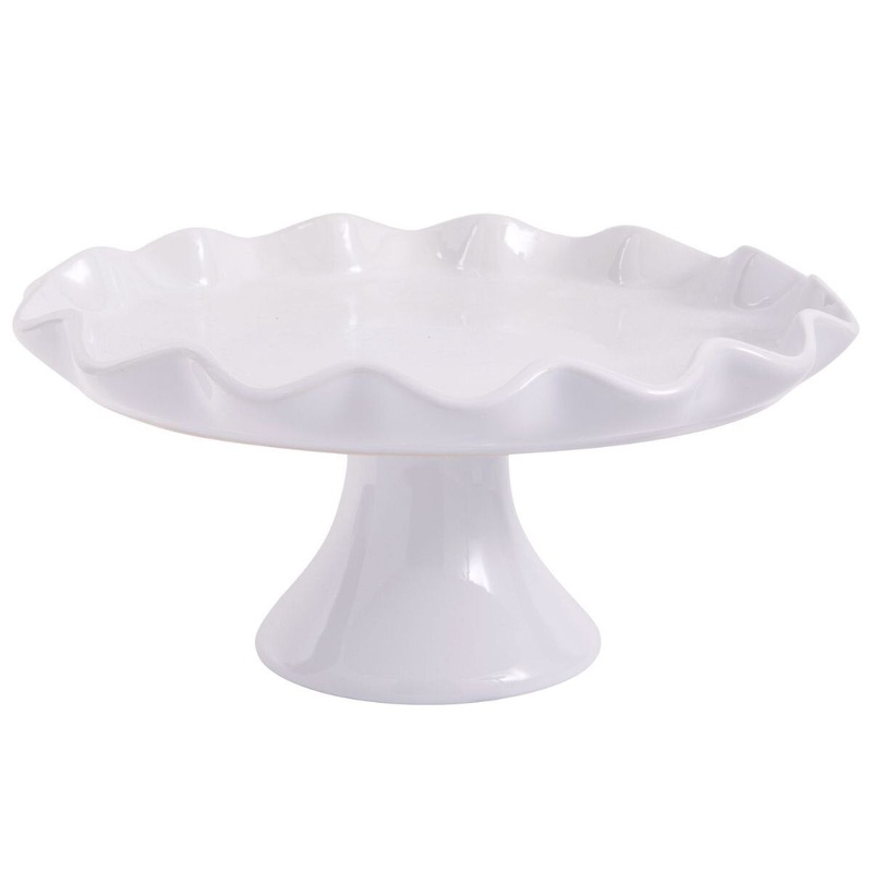 10 White Ruffle Edge Cake Stand