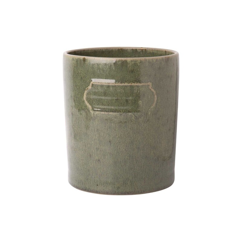 6.7H Green Reactive Round Nameplate Utensil Crock