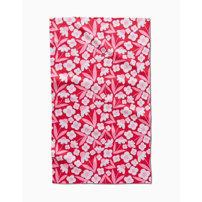 Pink Blooms Tea Towel