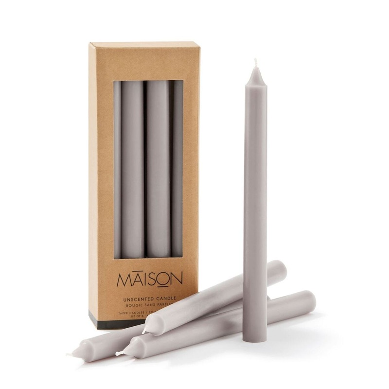 Unscented Smooth Taper Candles Set- Light Taupe(dis)