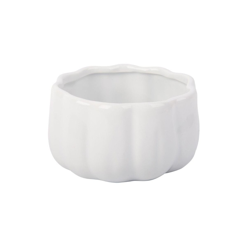 White Pumpkin Shape Soup/Cereal Bowl