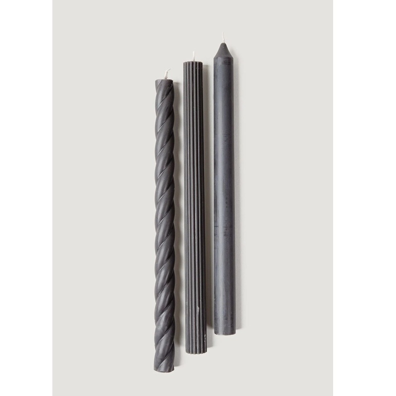 11 Taper Candles in Black