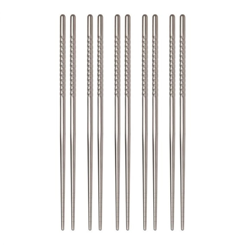 5 sets 9 inches Stainless Steel Chopsticks