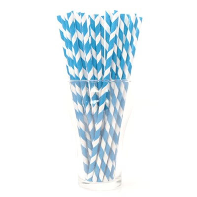 Blue Stripe Paper Straws – 144 ct.