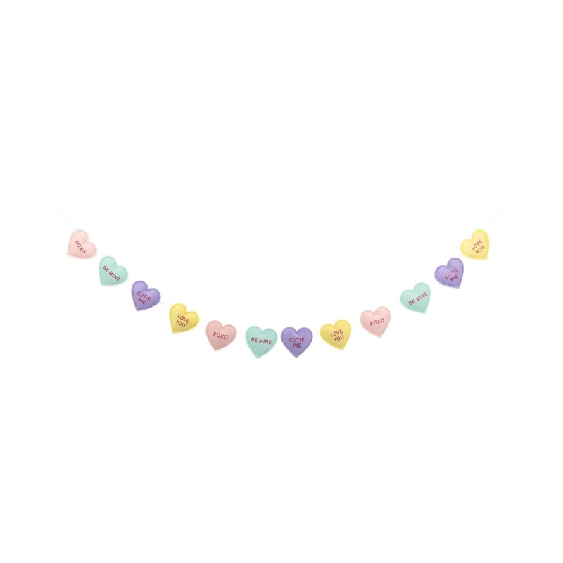 Conversation Hearts Felt Banner