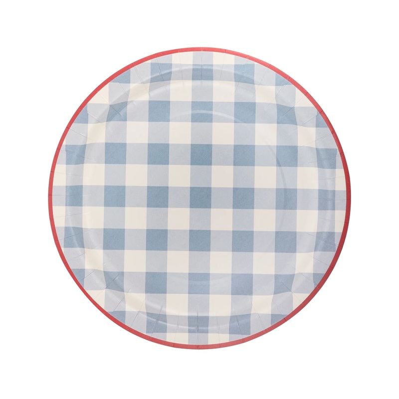 Hamptons Chambray Gingham Paper Plate