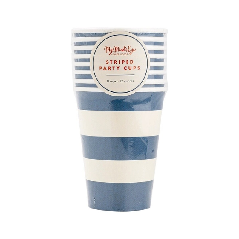 Hamptons Striped Paper Cups