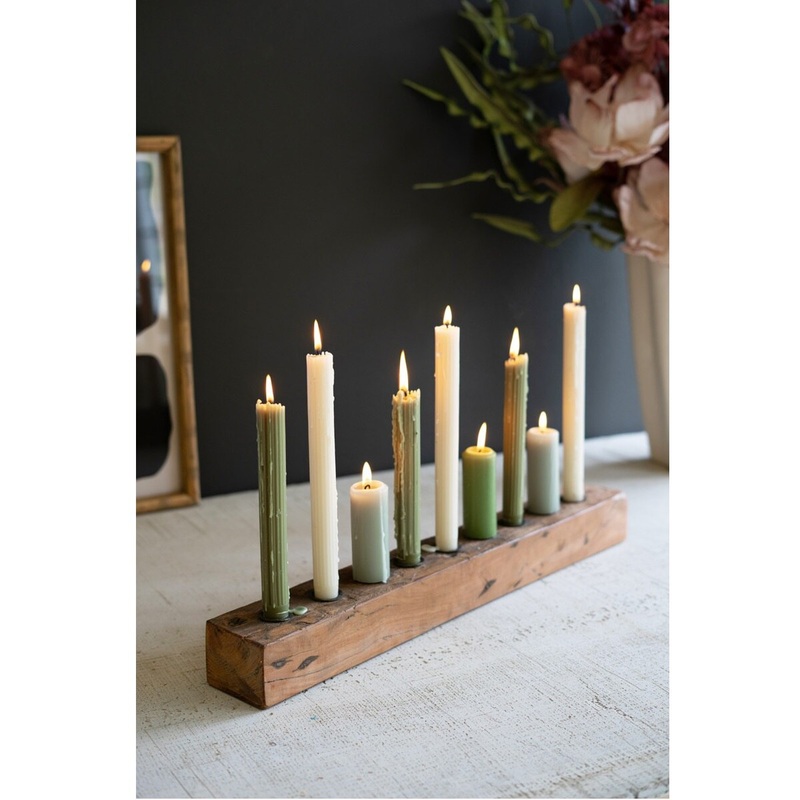 Recycled Wood Nine Taper Candelabra