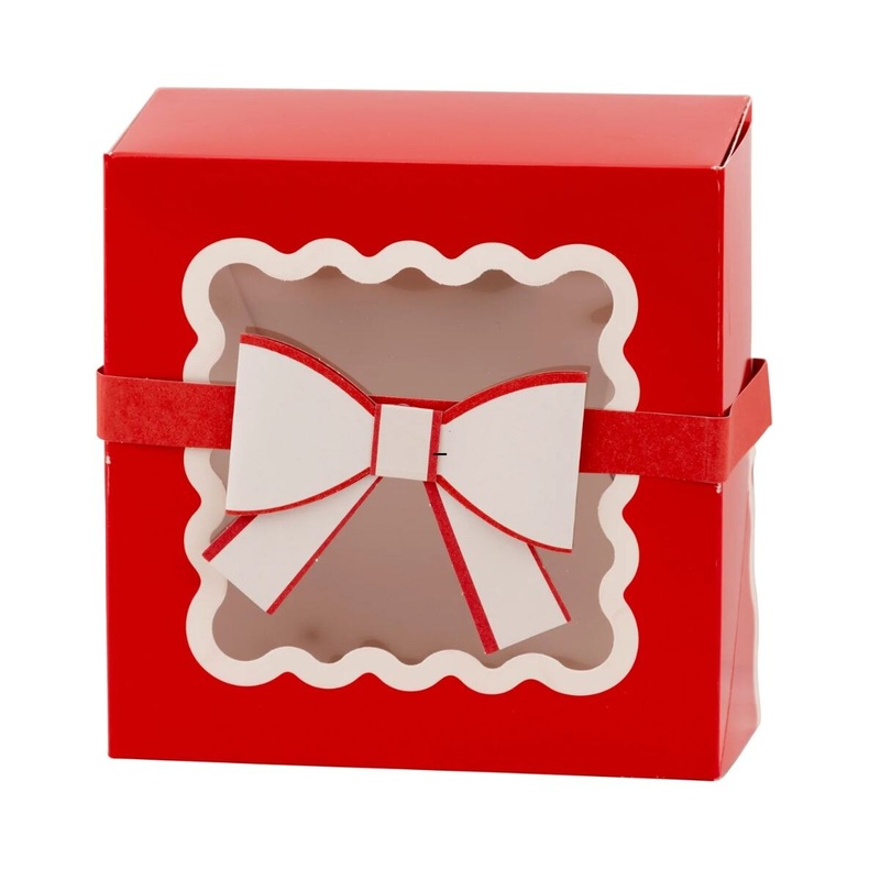Red Bow Ric Rac Cookie Box