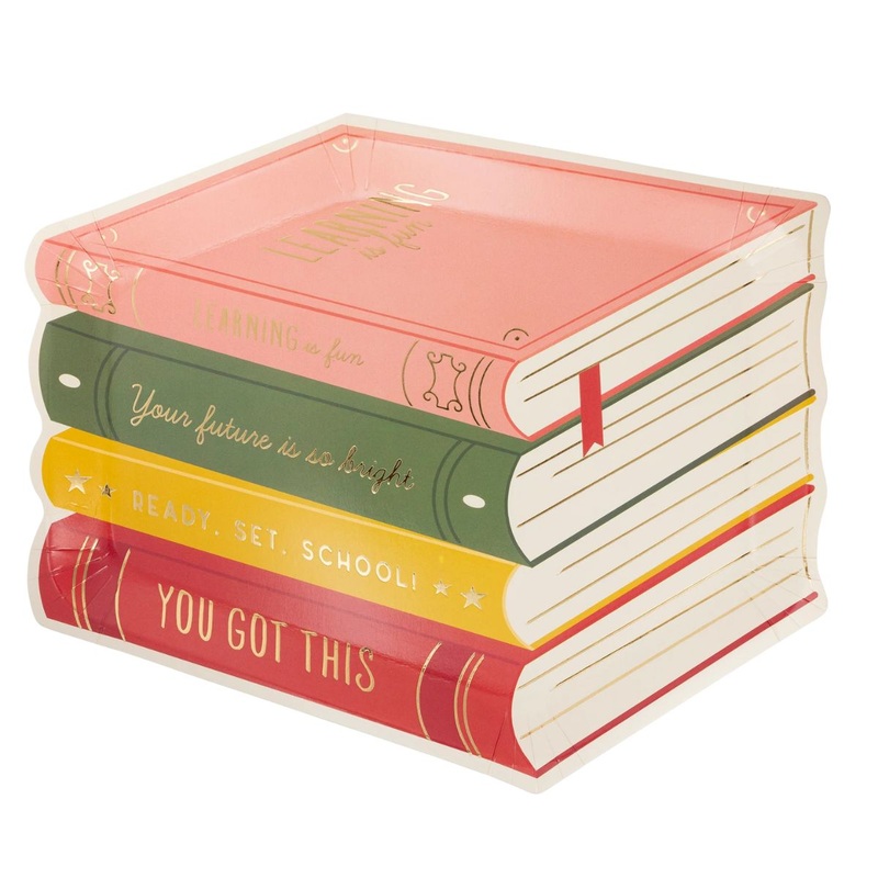 Stack Of Books Paper Plate