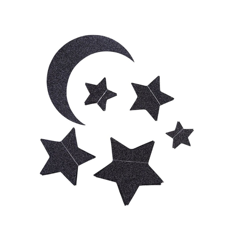 Star & Moon Glitter Wall Decor