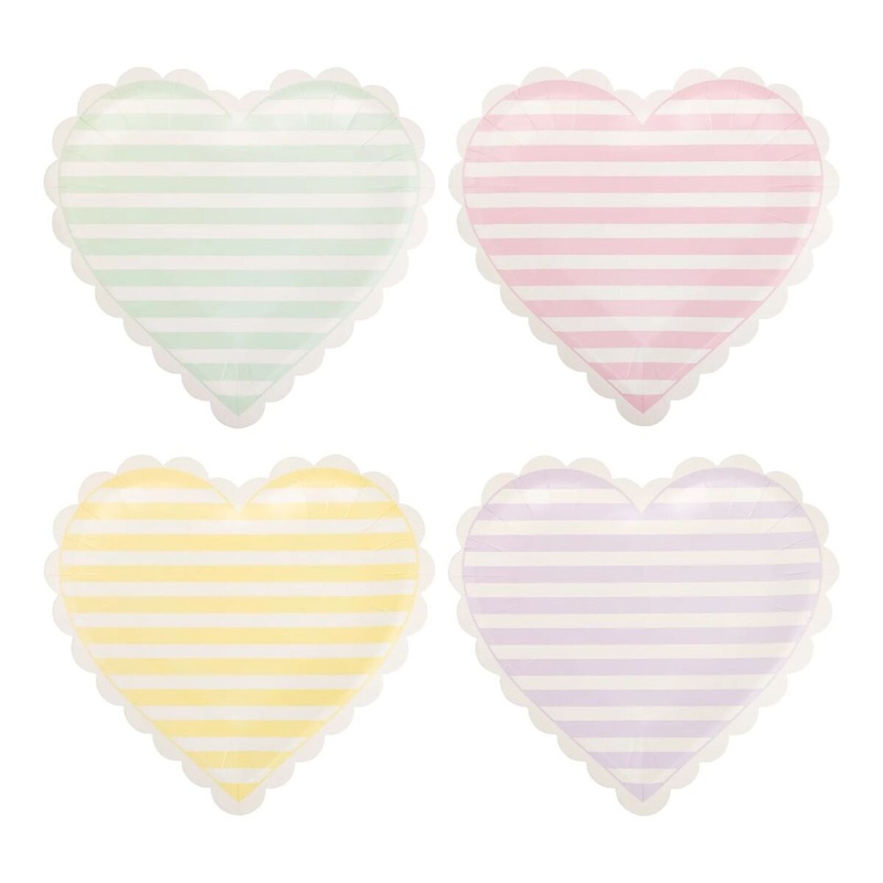 Striped Hearts Plates