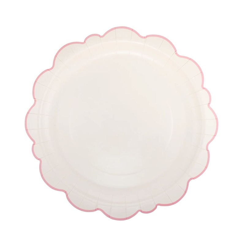 12 Pembroke Pink Edge Scallop Plate