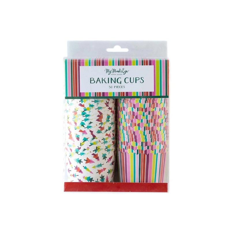 Bright Stripes and Trees Baking Cup – 50 ct. – 5 oz