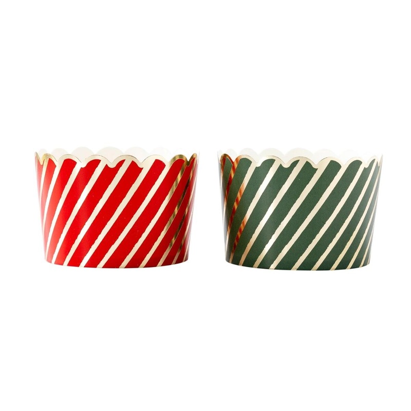Gold Foil Diagonal Stripe Food Cups