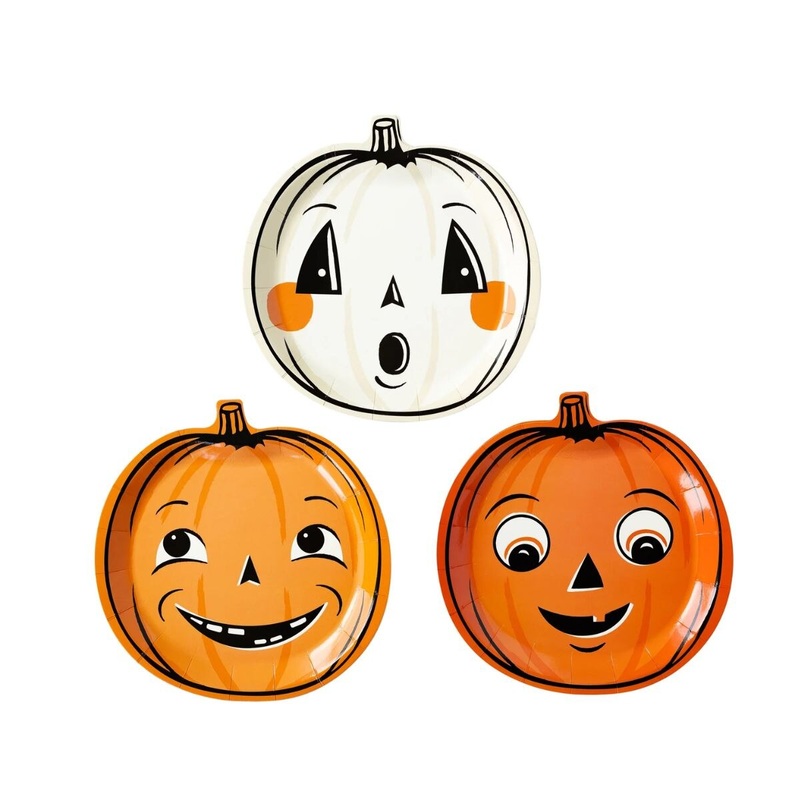 Halloween Pumpkin Paper Plate Set