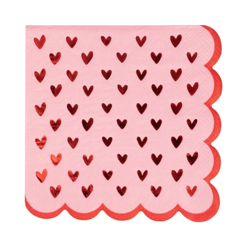 Scalloped Hearts Cocktail Napkin