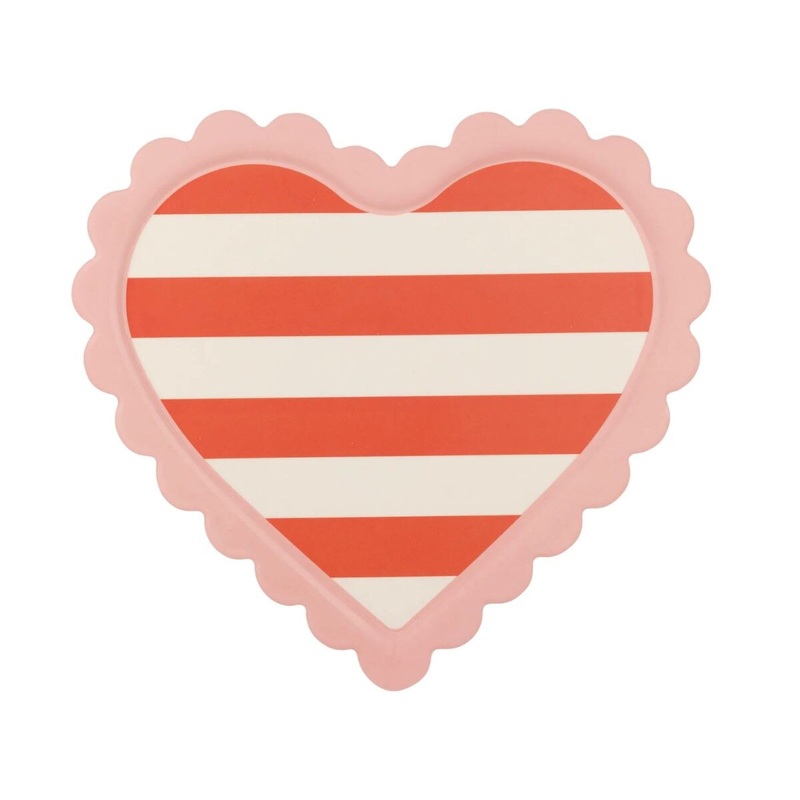 Scalloped Striped Heart Tray