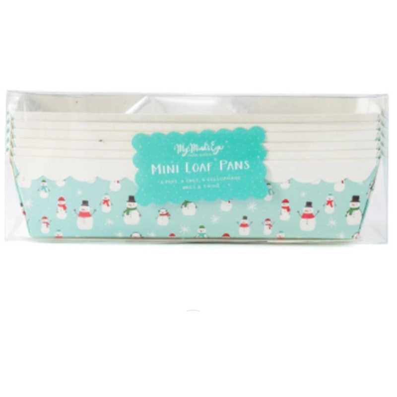 Snowmen Paper Loaf Pan Set 7.5 X 3.25 X 2