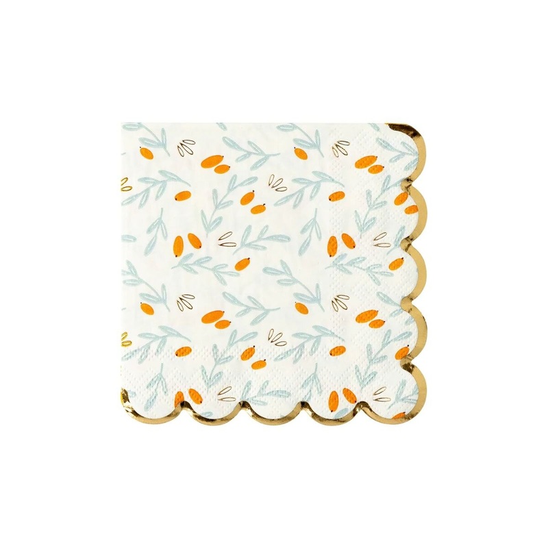 Stems Pattern Scallop Napkins