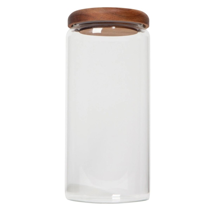 42 oz Acacia Wood Large Glass Jar