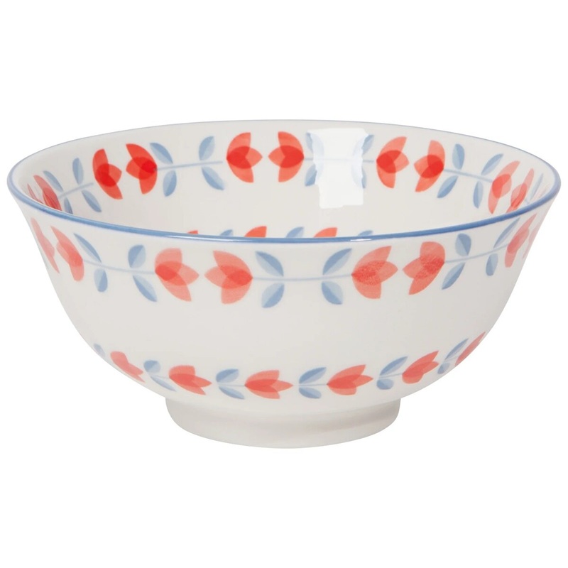 6 Red Tulip Stamped Bowl