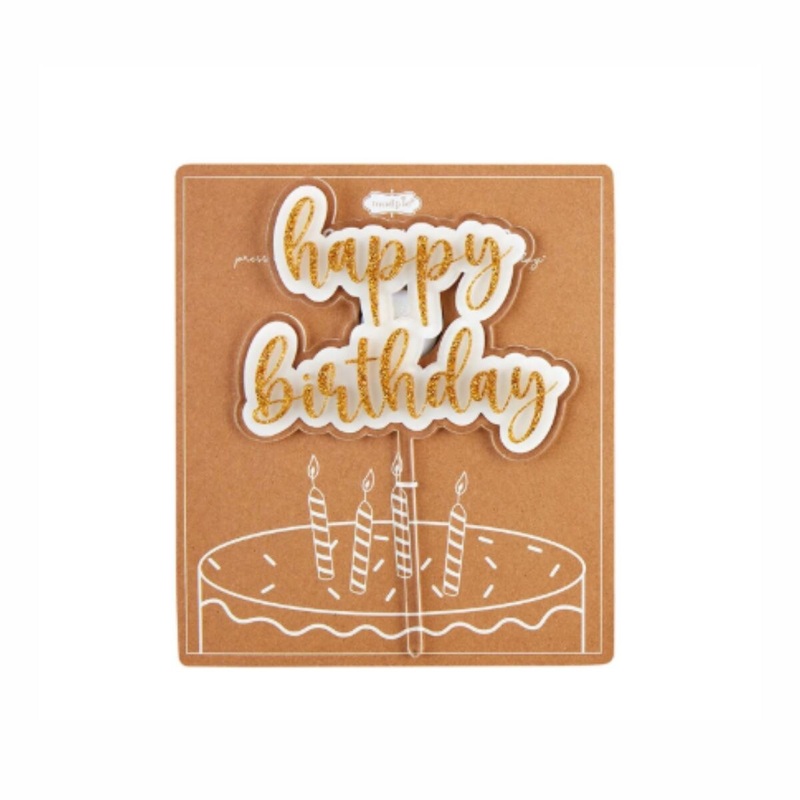 Gold Birthday Cake Topper