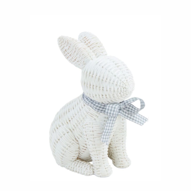 Large Wicker Resin Bunny